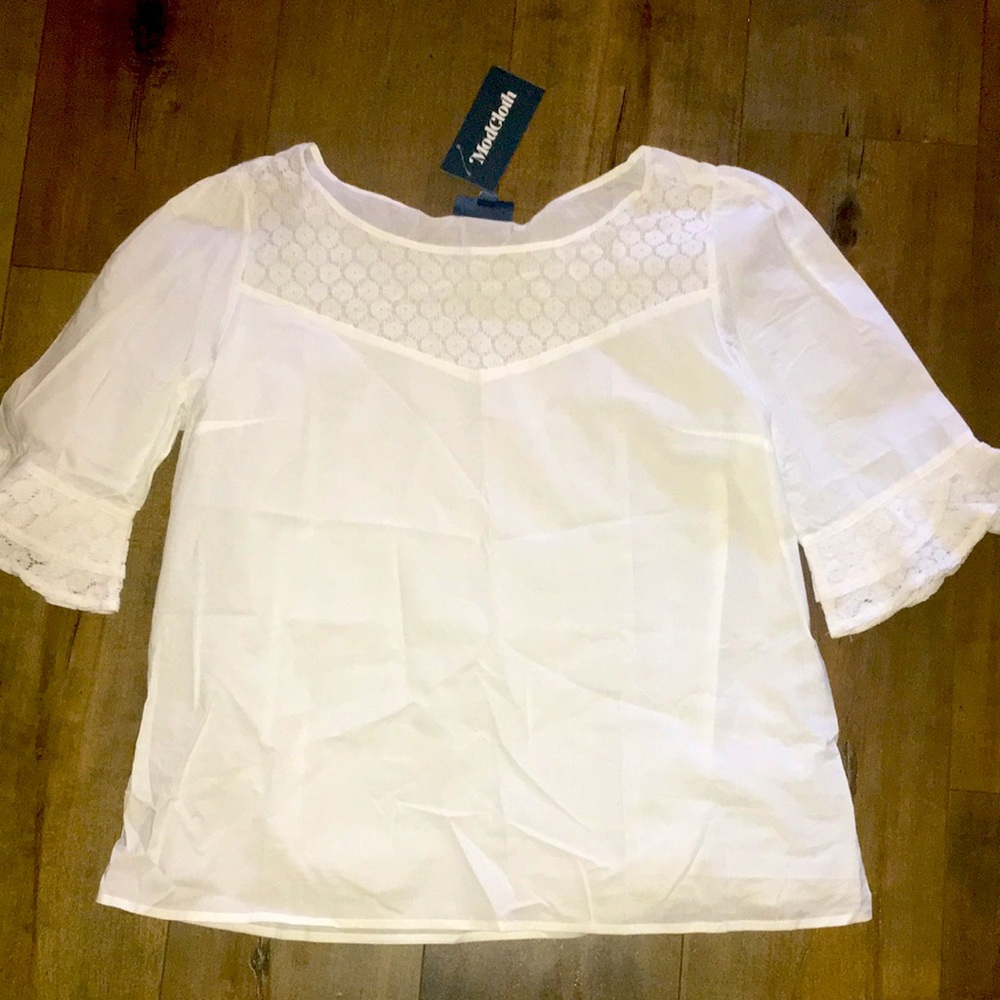 ModCloth white peasant top size XL